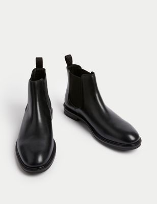 Leather Pull-On Chelsea Boots