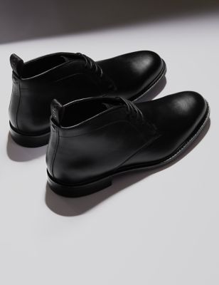 Autograph Mens Leather Chukka Boots - 6 - Black, Black