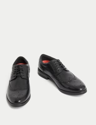 Black Leather Brogue Shoes