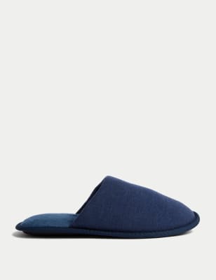 Marks And Spencer Mens M&S Collection Mule Slippers with Freshfeet - Dark Navy, Dark Navy