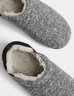 Mens wool 2025 lined slippers