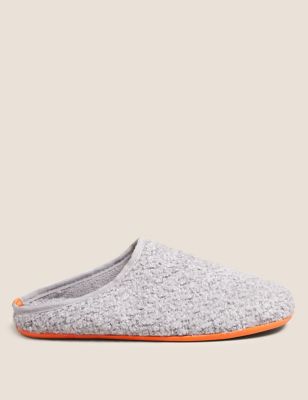 Mens M&S Collection Fleece Lined Mule Slippers with Freshfeet™ - Grey