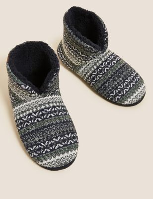 

Mens M&S Collection Slipper Boots with Freshfeet™ - Navy Mix, Navy Mix