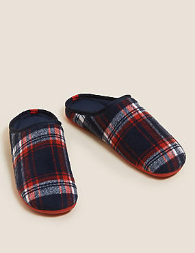 Checked Mule Slippers with Freshfeet™