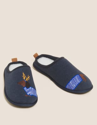 

M&S Collection Zapatillas Freshfeet™ con diseño de perro salchichaMens - Dark Navy, Dark Navy