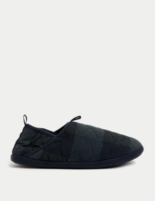 

Mens M&S Collection Checked Slippers - Navy Mix, Navy Mix
