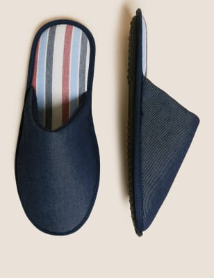 

Mens M&S Collection Mule Slippers with Freshfeet™ - Navy, Navy