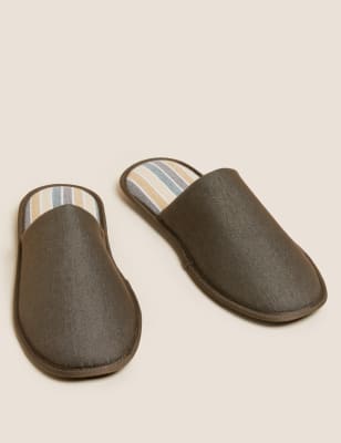 

Mens M&S Collection Mule Slippers with Freshfeet™ - Khaki Mix, Khaki Mix