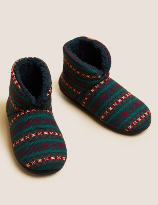 Fleece lined boot discount slippers