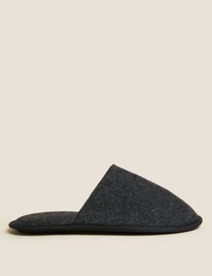 Marks And Spencer Mens M&S Collection Mule Slippers with Freshfeet - Charcoal, Charcoal