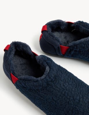 

Mens M&S Collection Warm Lined Slippers with Freshfeet™ - Navy Marl, Navy Marl