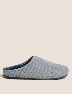 

Mens M&S Collection Cotton Waffle Mule Slippers with Freshfeet™ - Grey, Grey