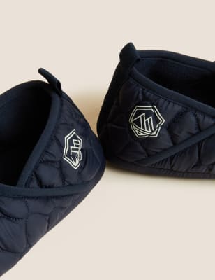 

Mens M&S Collection Puffer Slippers with Freshfeet™ - Navy, Navy