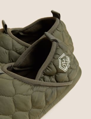 

Mens M&S Collection Puffer Slippers with Freshfeet™ - Khaki, Khaki