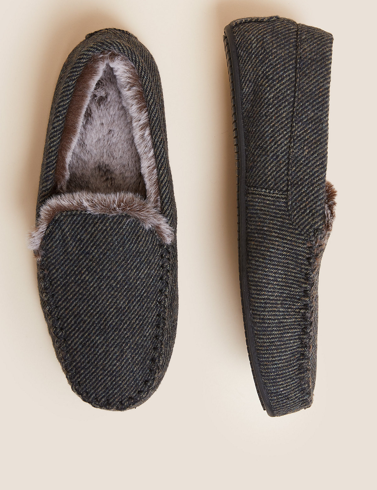 Fleece Lined Moccasin Slippers