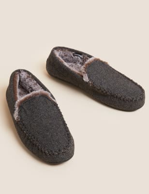 Moccasin discount slippers m&s