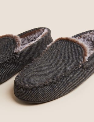 Fleece Lined Moccasin Slippers