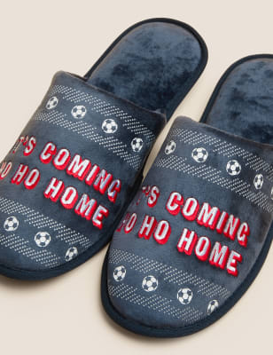 

M&S Collection Zapatillas Fair Isle con diseño de fútbol para hombreMens - Navy, Navy