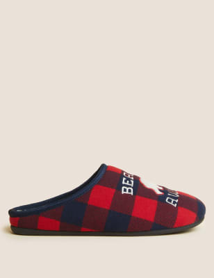 M&s best sale tartan slippers