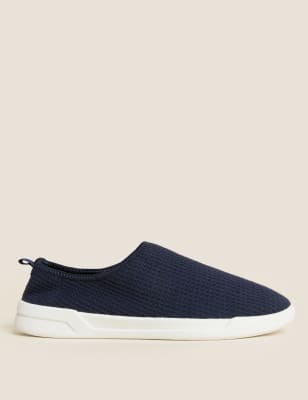 

Mens M&S Collection Waffle Mule Slippers with Freshfeet™ - Navy, Navy