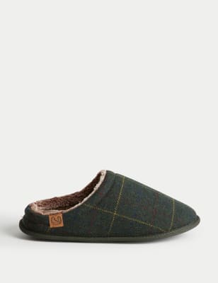 M&s grey online slippers