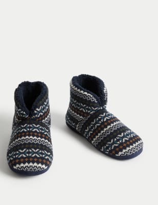 Fair Isle Slipper Boots with Freshfeet™