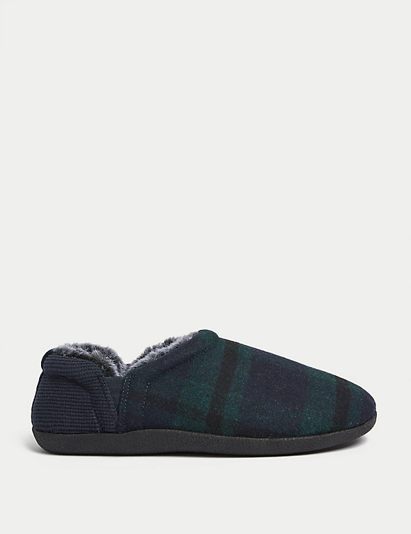 Checked Mule Slippers - DK