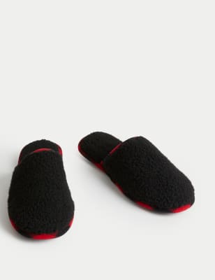 Fleece Lined Mule Slippers with Freshfeet™