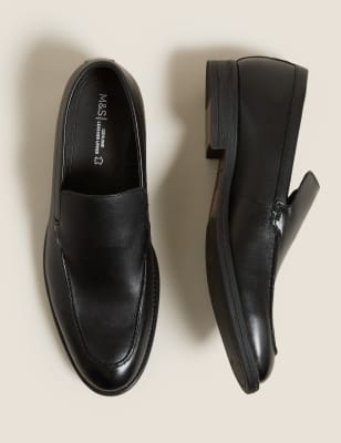 

M&S Collection Mocasines de piel sin cordonesMens - Black, Black