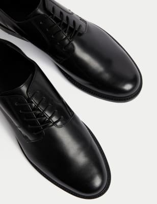 

Mens M&S Collection Leather Derby Shoes - Black, Black