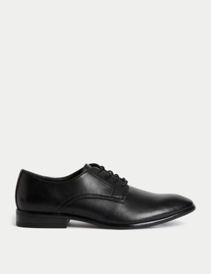 M&S Mens Lace Up Derby Shoes - 11 - Black, Black