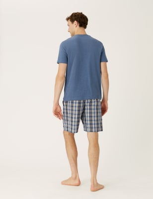 Mens check pyjama shorts new arrivals