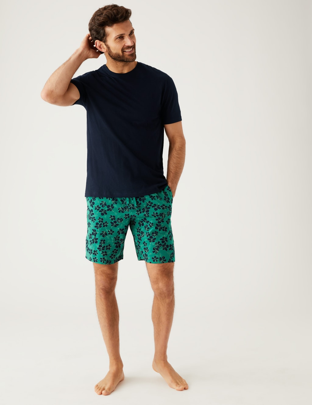 Pure Cotton Hibiscus Print Pyjama Set image 1