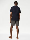 Set of 2 Pure Cotton Crew Neck T-Shirt with Printed Drawstring Shorts