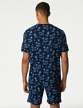 Pijama 100% algodón con estampado tropical