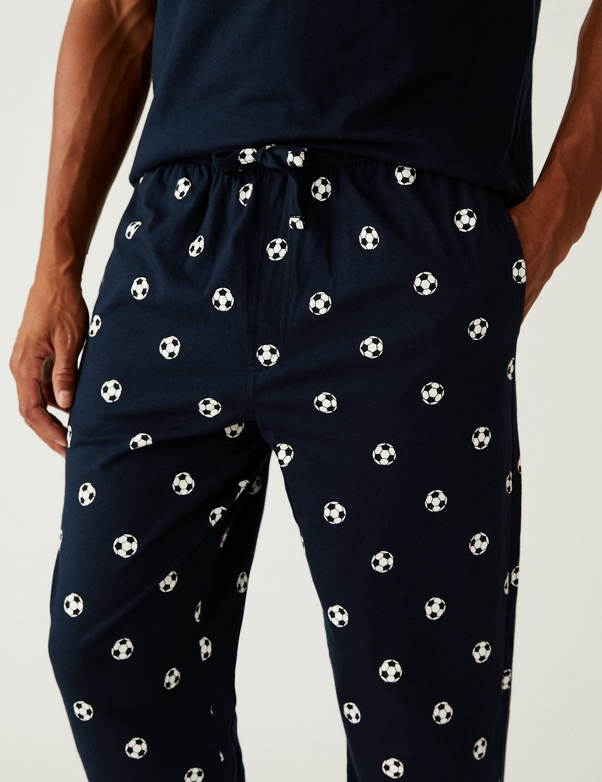 Men's Pure Cotton Football Print Pyjama Set