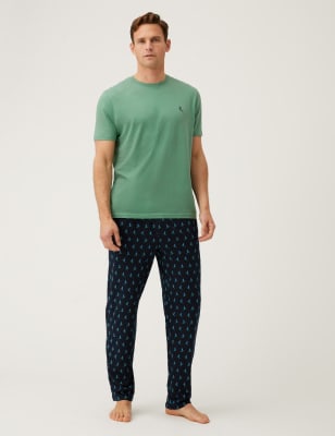 

Mens M&S Collection Pure Cotton Hummingbird Print Pyjama Set - Green Mix, Green Mix
