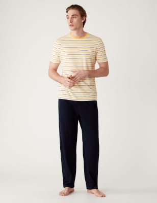 

M&S Collection Pijama 100% algodón de rayasMens - Yellow Mix, Yellow Mix