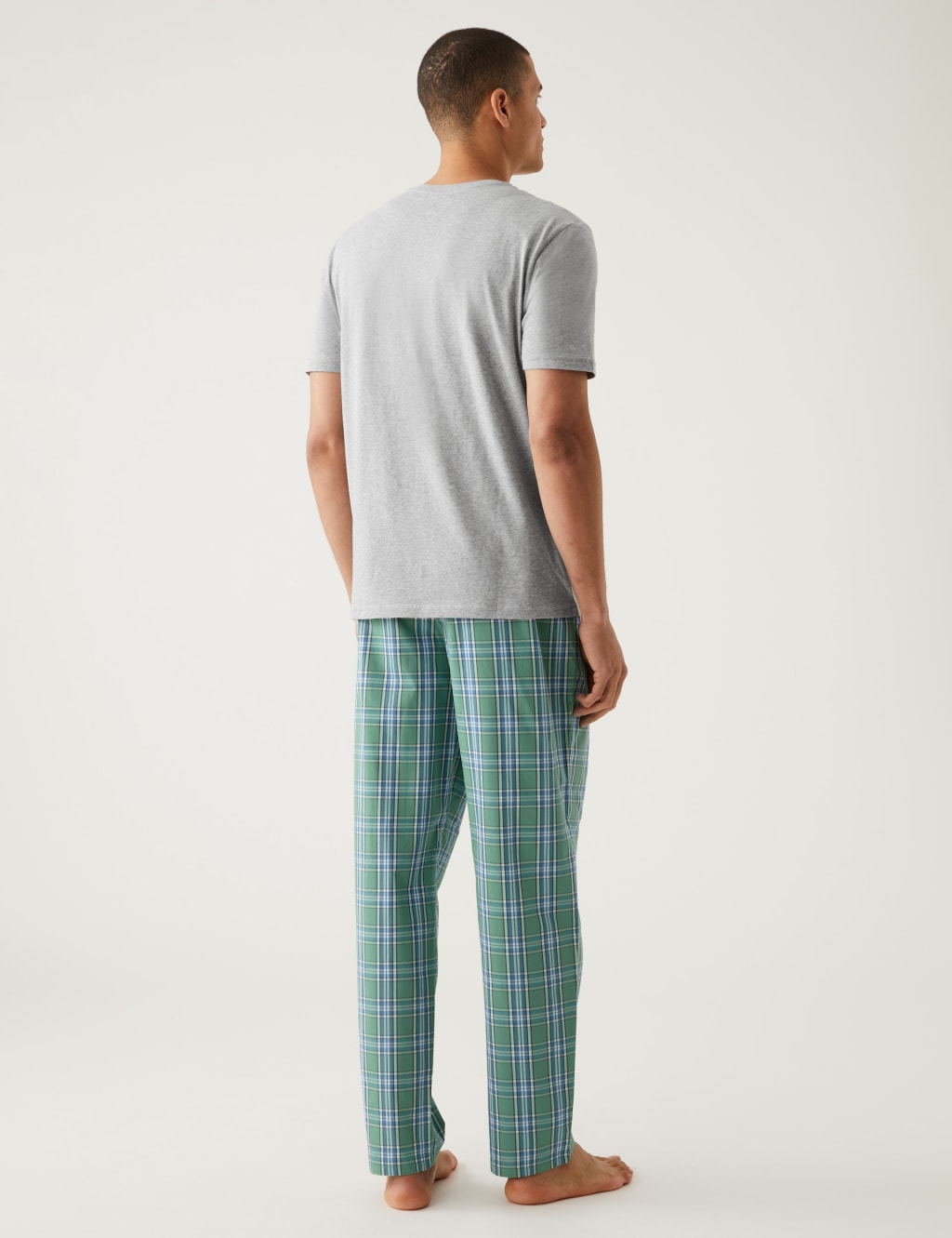 Pure Cotton Checked Pyjama Set image 2
