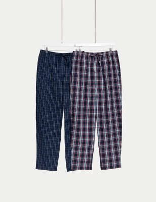 White checked 100% cotton pyjama bottoms, Pyjamas and Loungewear