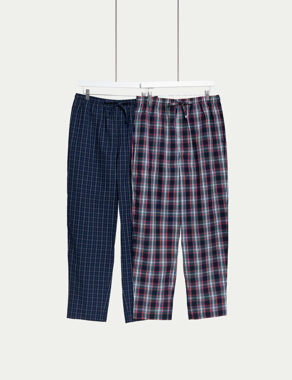 2pk Pure Cotton Checked Pyjama Bottoms image 1