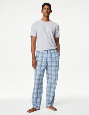 Pyjamaset van puur katoen met ruitmotief - BE