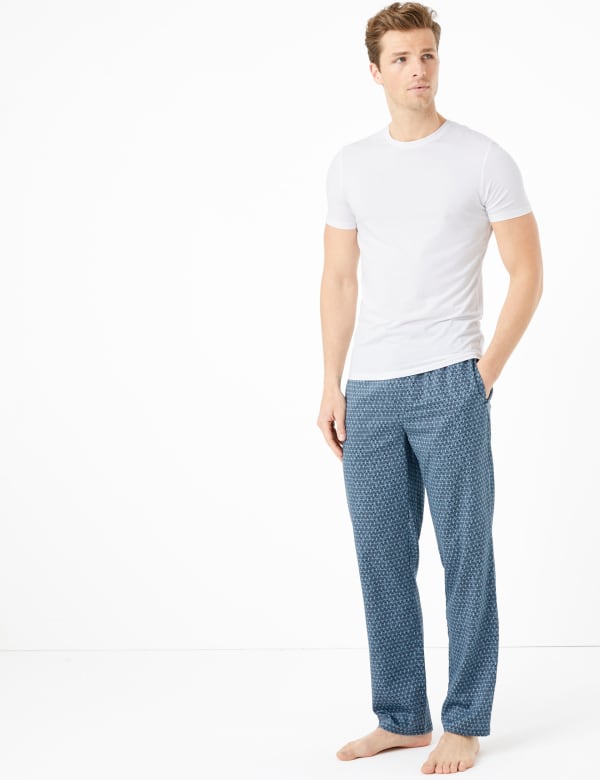 Cotton Diamond Print Pyjama Bottoms