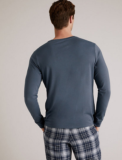 Premium Cotton Henley Pyjama Top