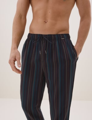 Cotton Tencel Striped Pyjama Bottoms