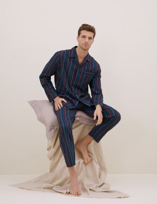 

Mens Autograph Premium Cotton Striped Pyjama Set - Multi, Multi