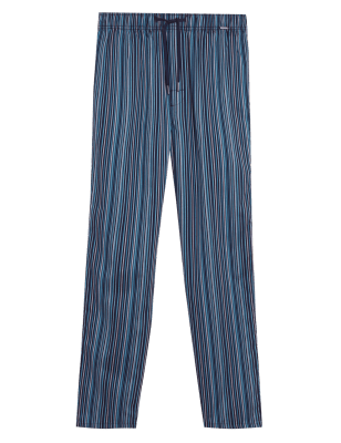 

Mens Autograph Pure Cotton Striped Pyjama Bottoms - Blue Mix, Blue Mix