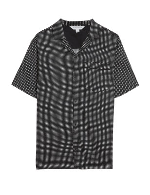 

Mens Autograph Gepunktetes Schlafanzugoberteil mit hohem Baumwollanteil - Black Mix, Black Mix