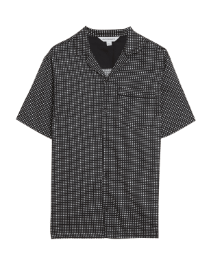 

Mens Autograph Cotton Rich Polka Dot Pyjama Top - Black Mix, Black Mix