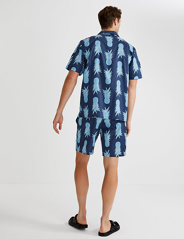 Cotton Rich Pineapple Print Pyjama Shorts